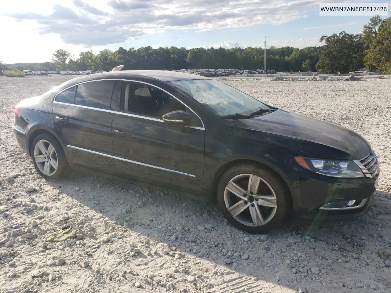 2016 Volkswagen Cc Base VIN: WVWBN7AN6GE517426 Lot: 74257124