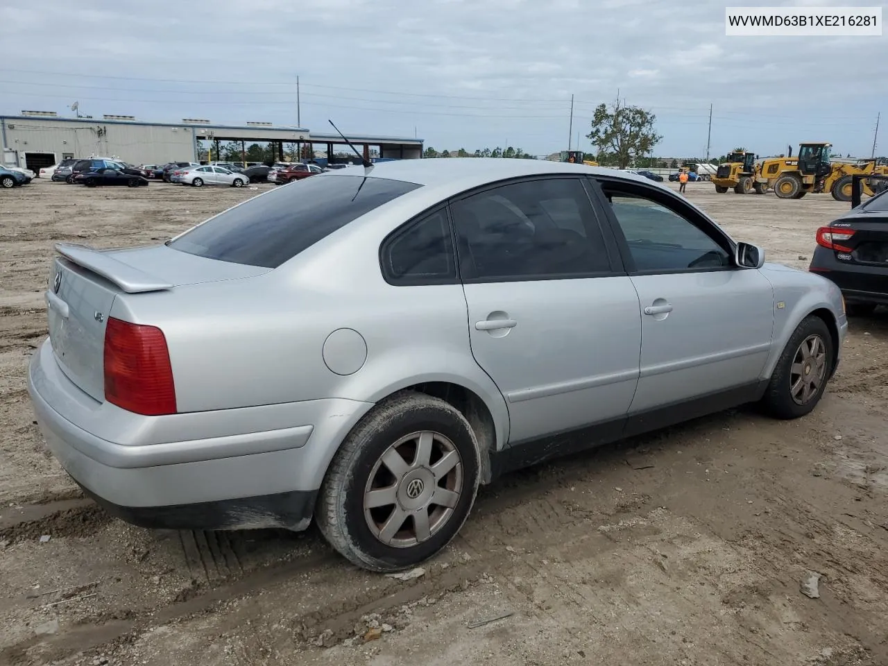 1999 Volkswagen Passat Gls VIN: WVWMD63B1XE216281 Lot: 75200694