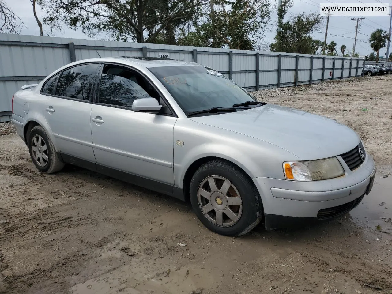 1999 Volkswagen Passat Gls VIN: WVWMD63B1XE216281 Lot: 75200694