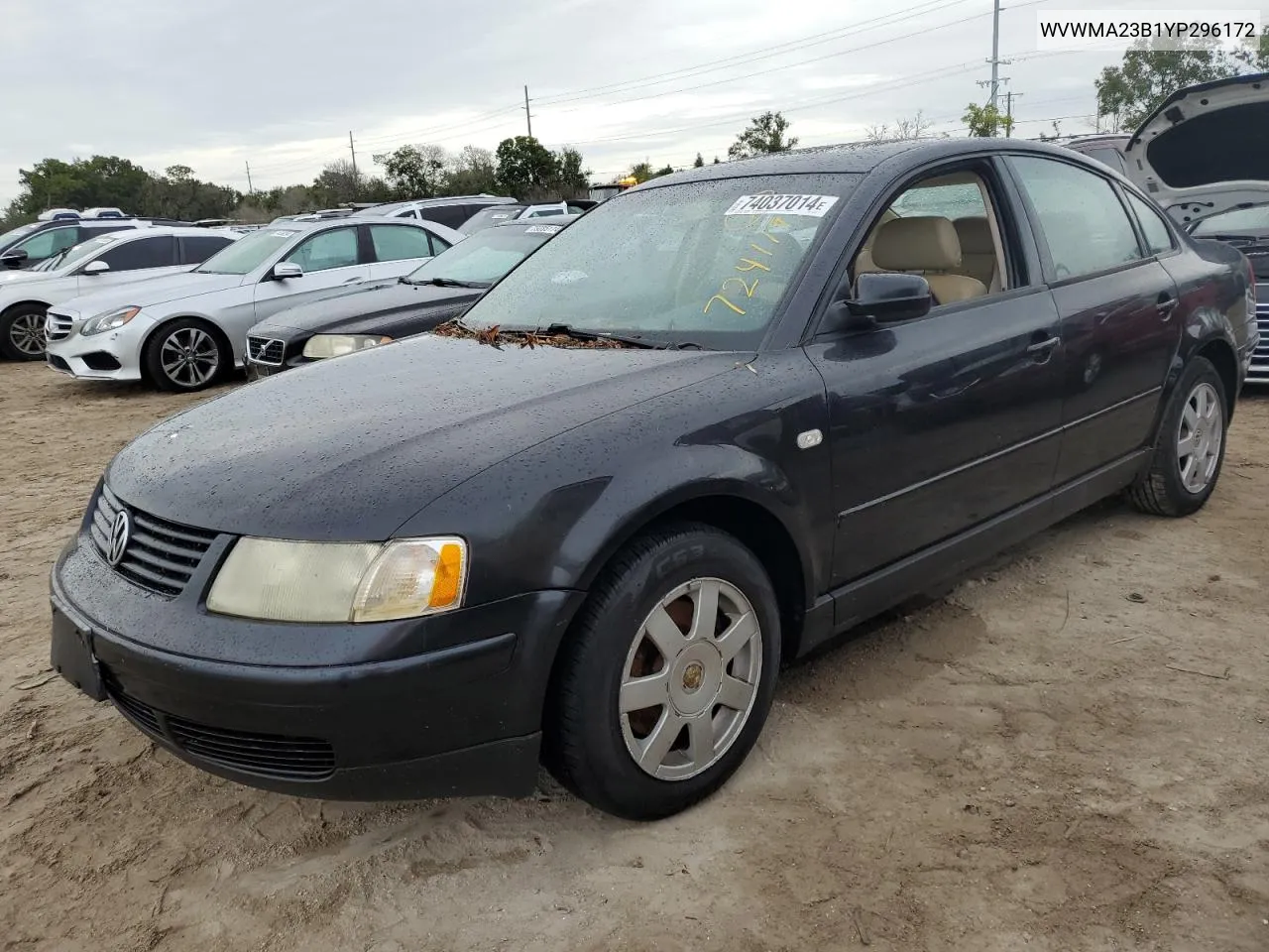 2000 Volkswagen Passat Gls VIN: WVWMA23B1YP296172 Lot: 74037014