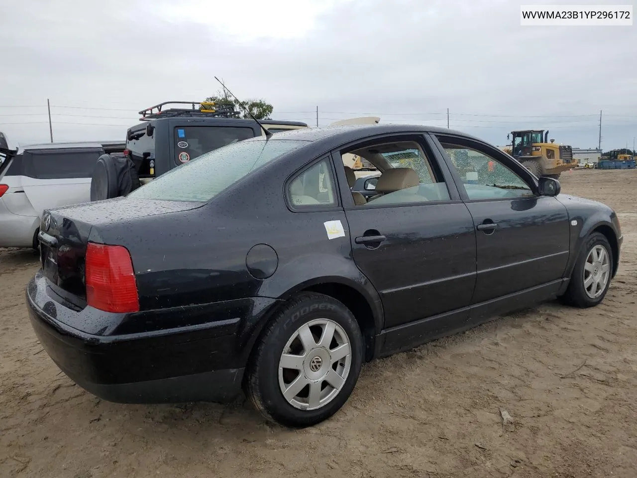 2000 Volkswagen Passat Gls VIN: WVWMA23B1YP296172 Lot: 74037014