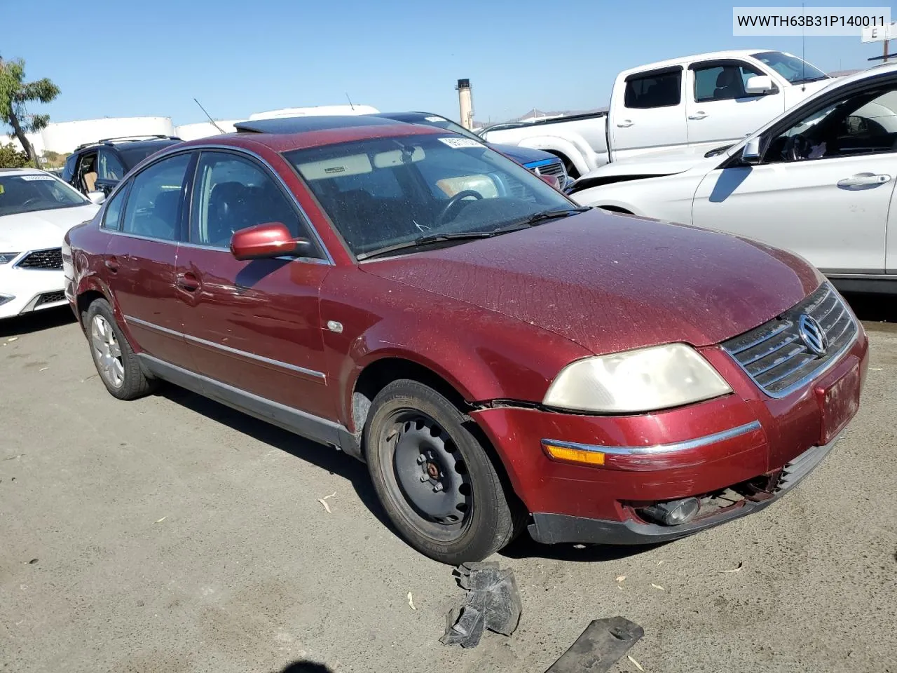 2001 Volkswagen Passat Glx 4Motion VIN: WVWTH63B31P140011 Lot: 69717574