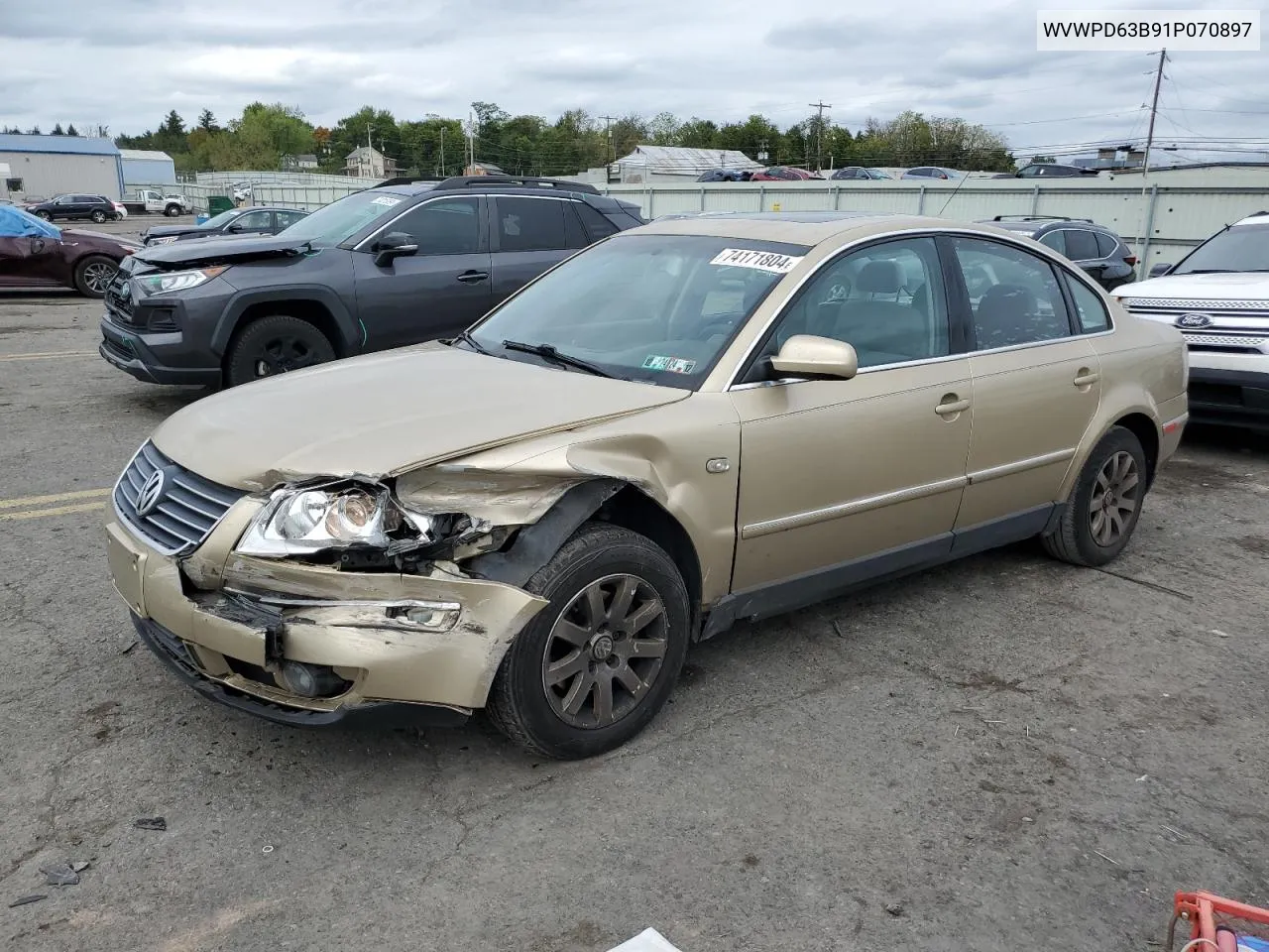 2001 Volkswagen Passat Gls VIN: WVWPD63B91P070897 Lot: 74171804