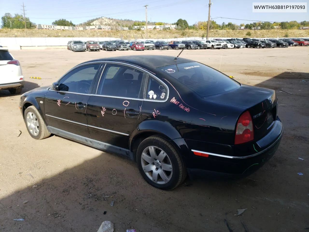 2001 Volkswagen Passat Glx 4Motion VIN: WVWTH63B81P197093 Lot: 77872324