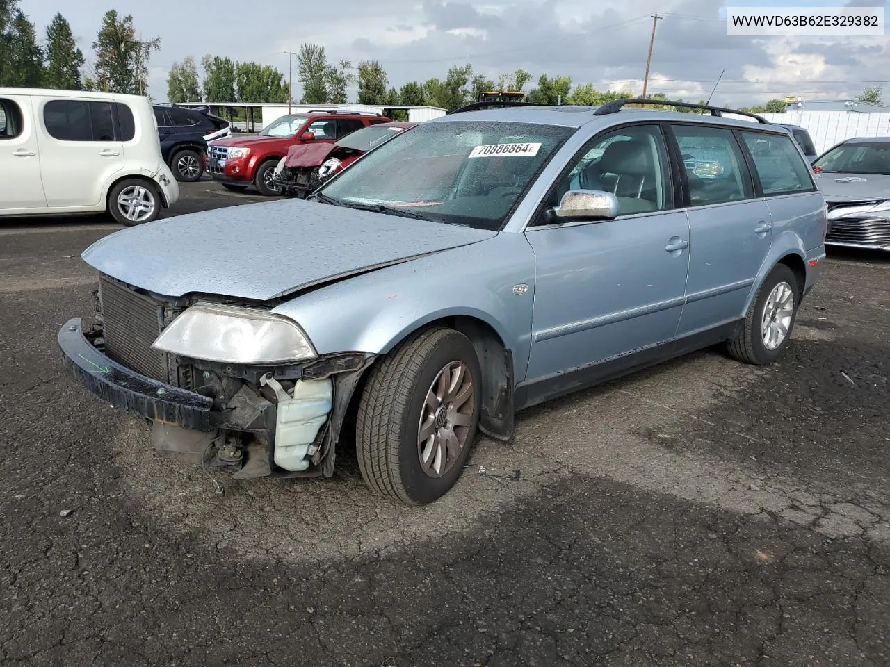 2002 Volkswagen Passat Gls VIN: WVWVD63B62E329382 Lot: 70886864