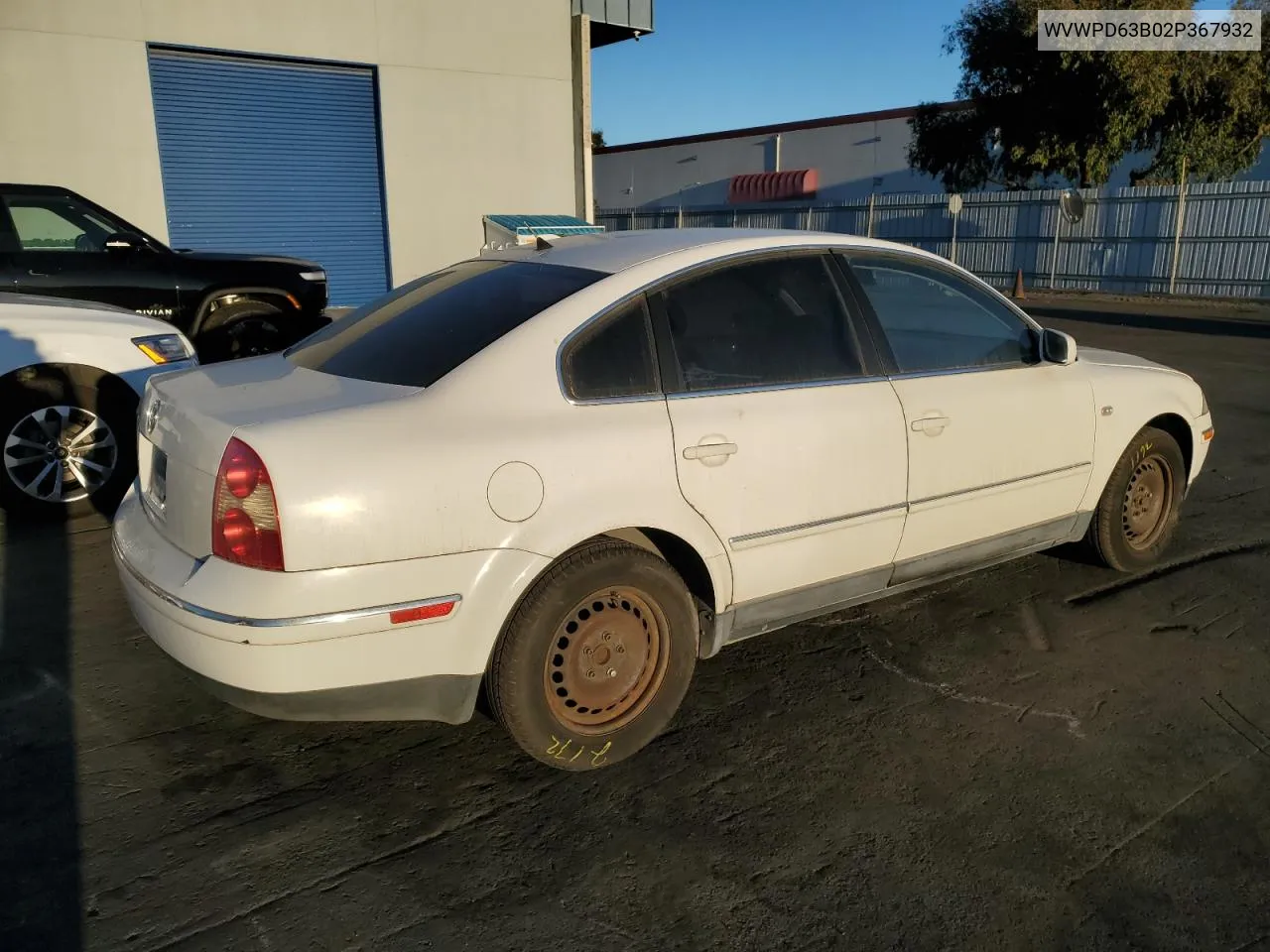 2002 Volkswagen Passat Gls VIN: WVWPD63B02P367932 Lot: 79568174