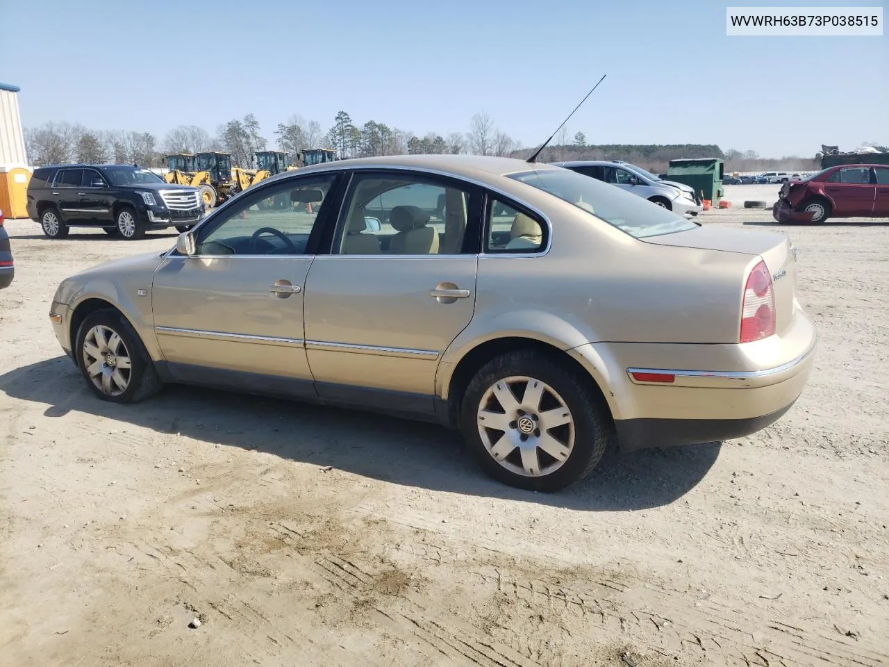 2003 Volkswagen Passat Glx VIN: WVWRH63B73P038515 Lot: 43861924