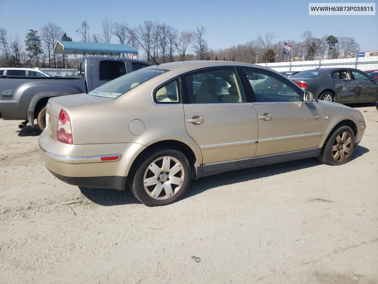 2003 Volkswagen Passat Glx VIN: WVWRH63B73P038515 Lot: 43861924