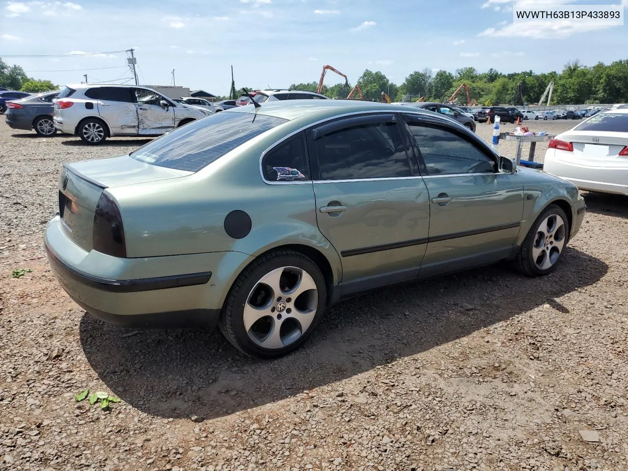 2003 Volkswagen Passat Glx 4Motion VIN: WVWTH63B13P433893 Lot: 61832864