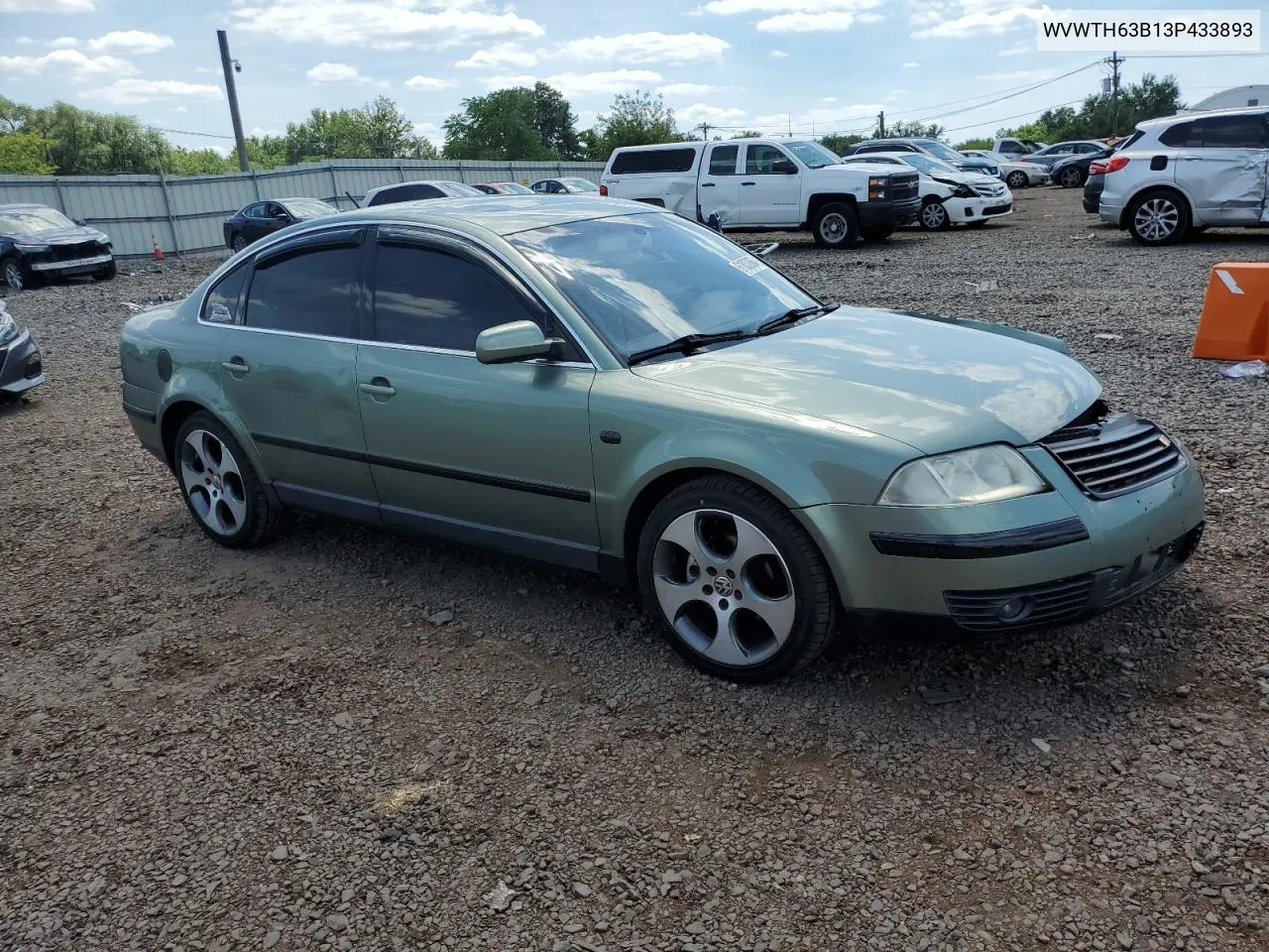 2003 Volkswagen Passat Glx 4Motion VIN: WVWTH63B13P433893 Lot: 61832864