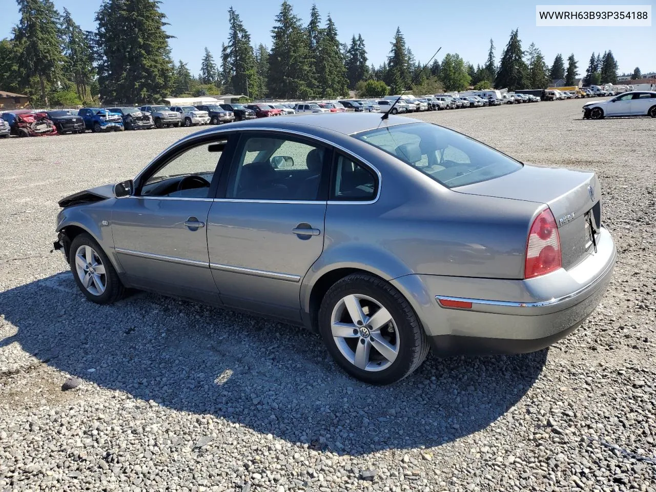 2003 Volkswagen Passat Glx VIN: WVWRH63B93P354188 Lot: 69510584