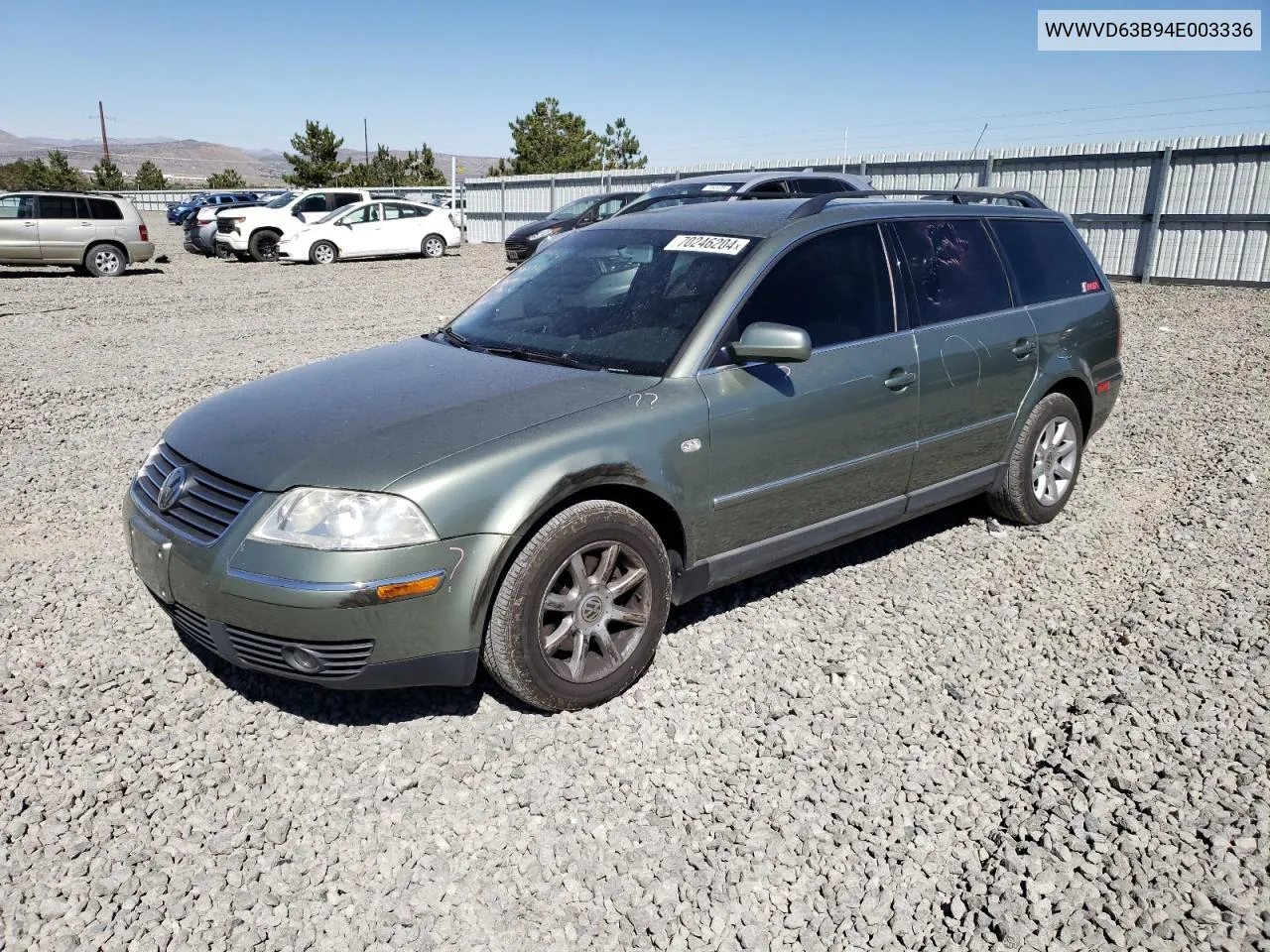 2004 Volkswagen Passat Gls VIN: WVWVD63B94E003336 Lot: 70246204