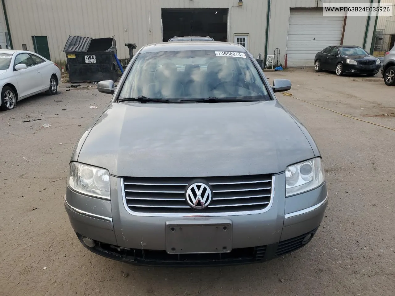 2004 Volkswagen Passat Gls VIN: WVWPD63B24E035926 Lot: 74698874