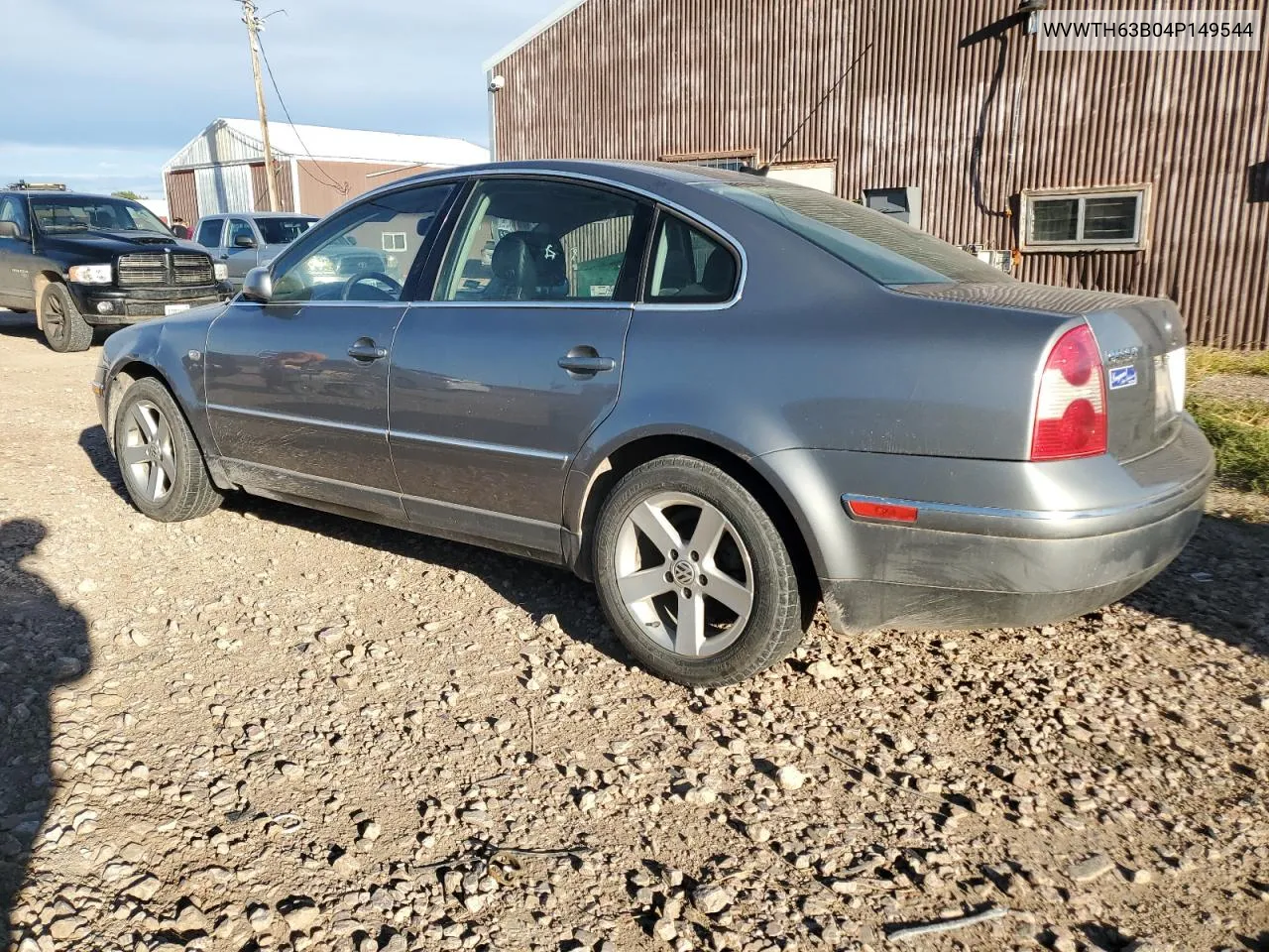 2004 Volkswagen Passat Glx 4Motion VIN: WVWTH63B04P149544 Lot: 78011744