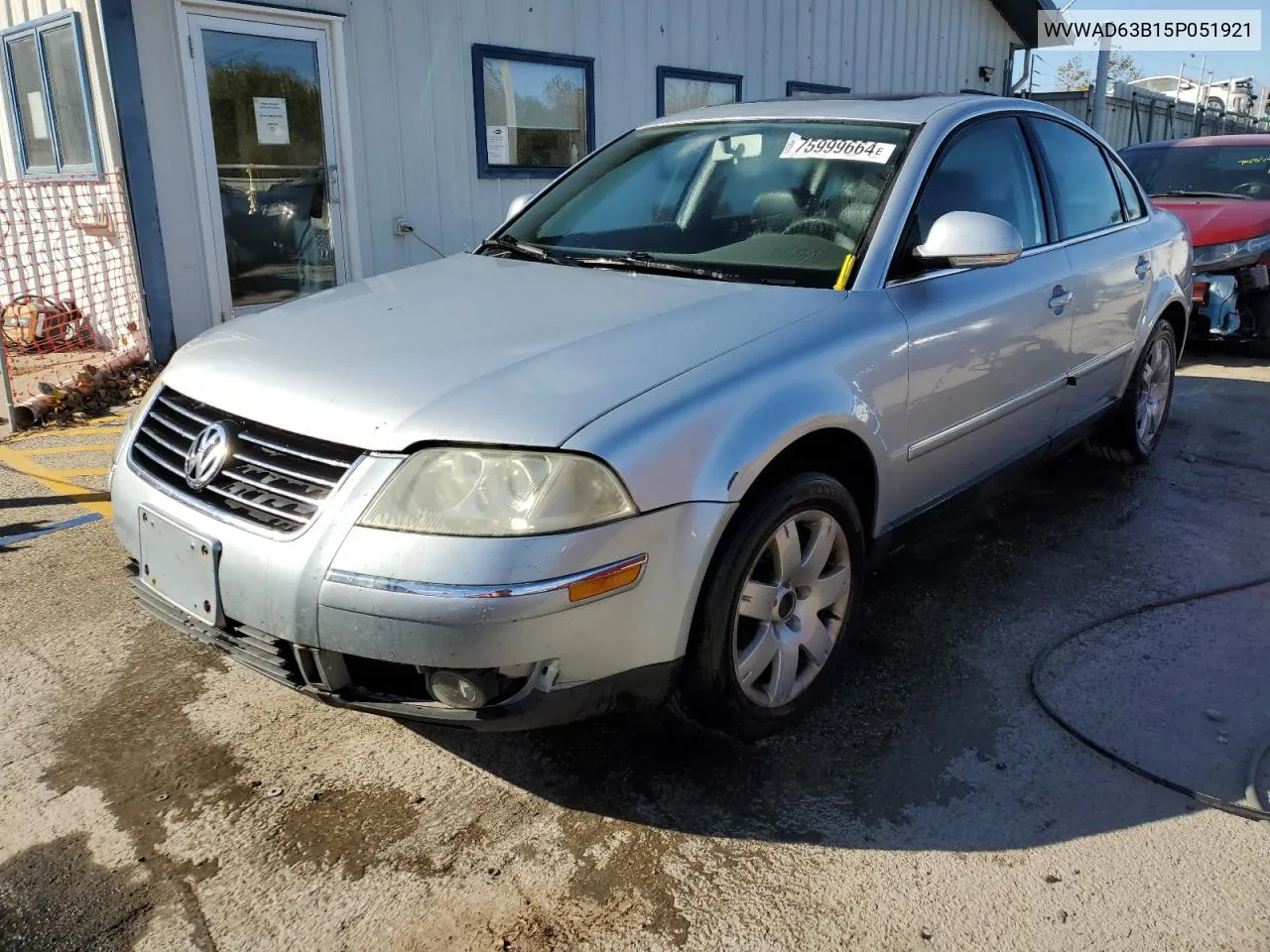 2005 Volkswagen Passat Gls VIN: WVWAD63B15P051921 Lot: 75999664