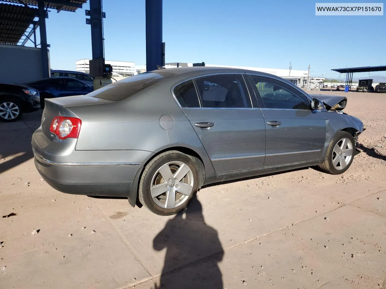 2007 Volkswagen Passat 2.0T VIN: WVWAK73CX7P151670 Lot: 77467254