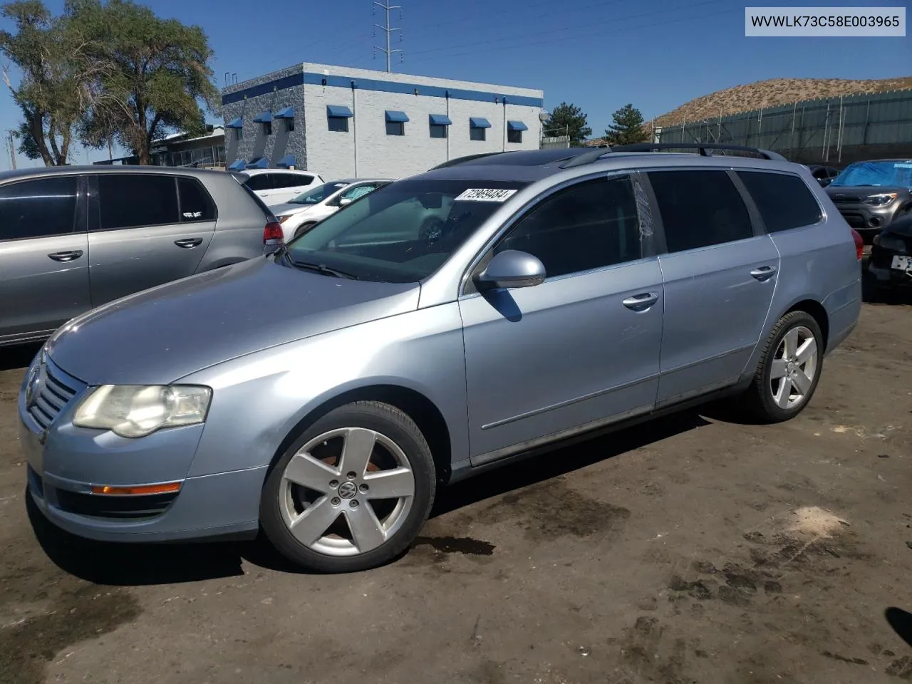 2008 Volkswagen Passat Wagon Komfort VIN: WVWLK73C58E003965 Lot: 72969484