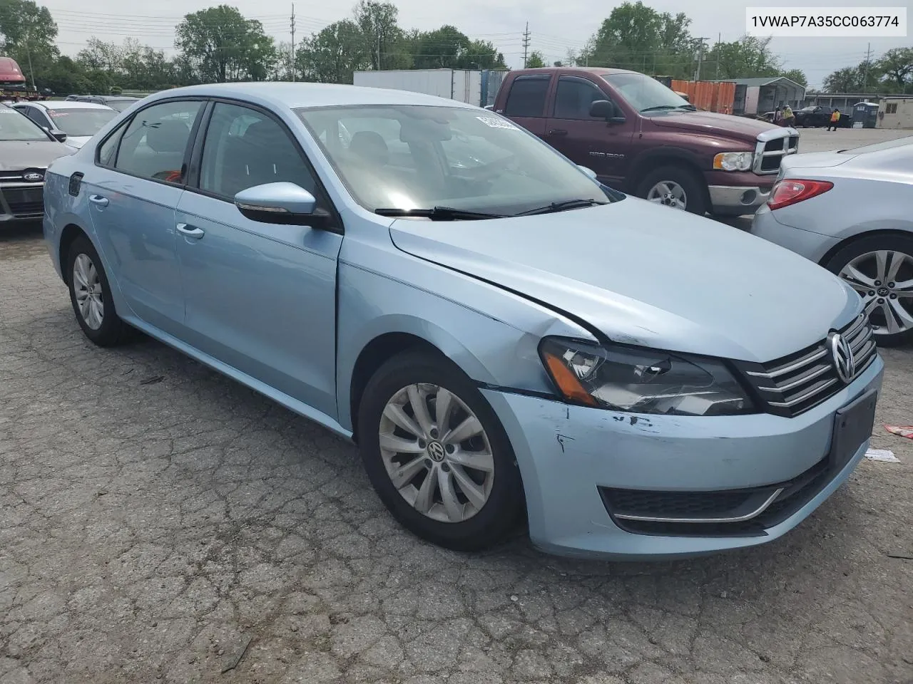 2012 Volkswagen Passat S VIN: 1VWAP7A35CC063774 Lot: 52452644