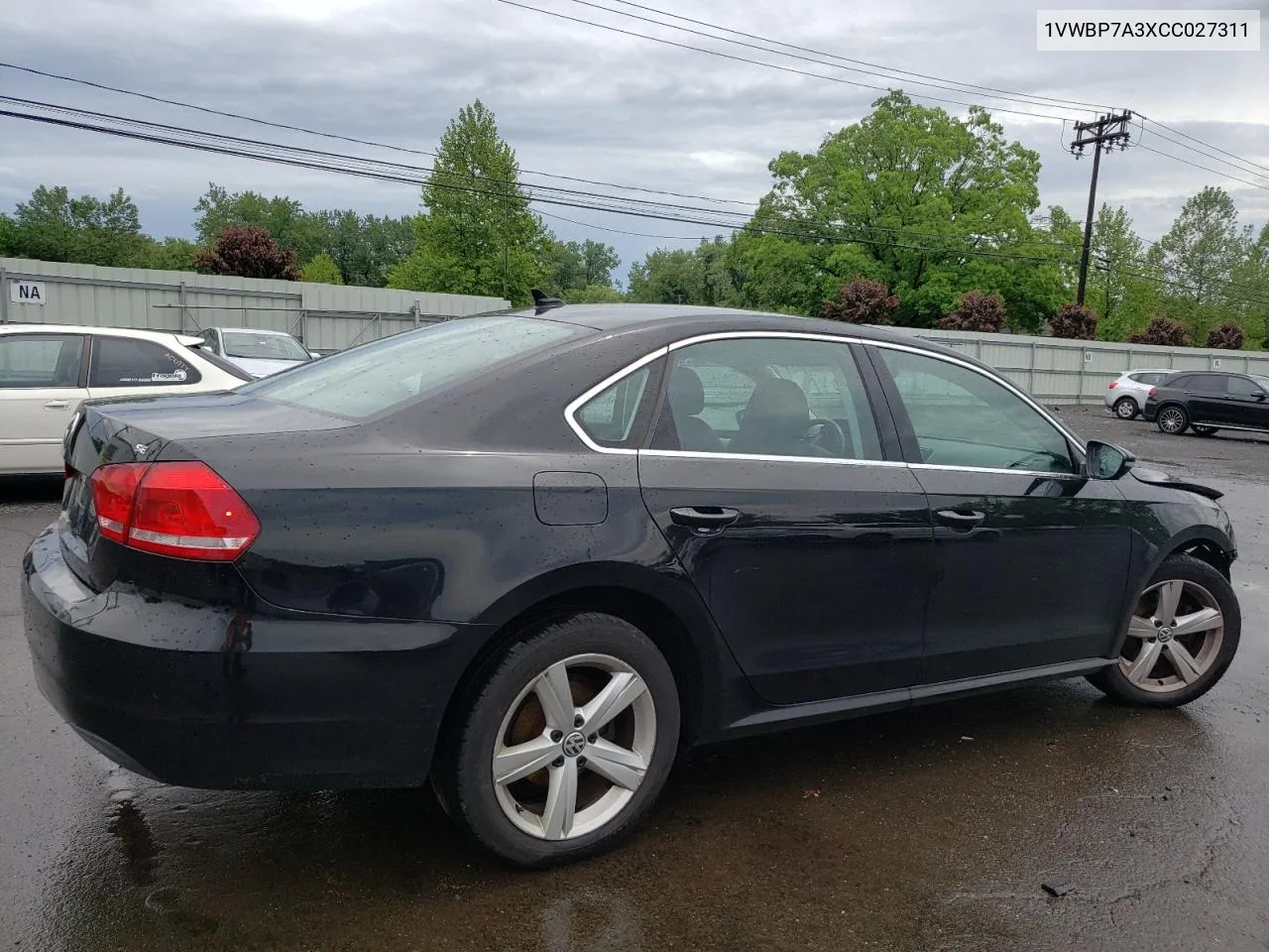 2012 Volkswagen Passat Se VIN: 1VWBP7A3XCC027311 Lot: 55928834