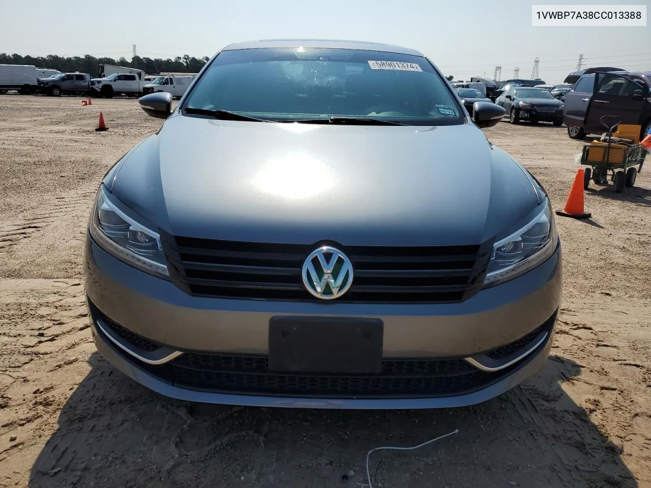 2012 Volkswagen Passat Se VIN: 1VWBP7A38CC013388 Lot: 58901374