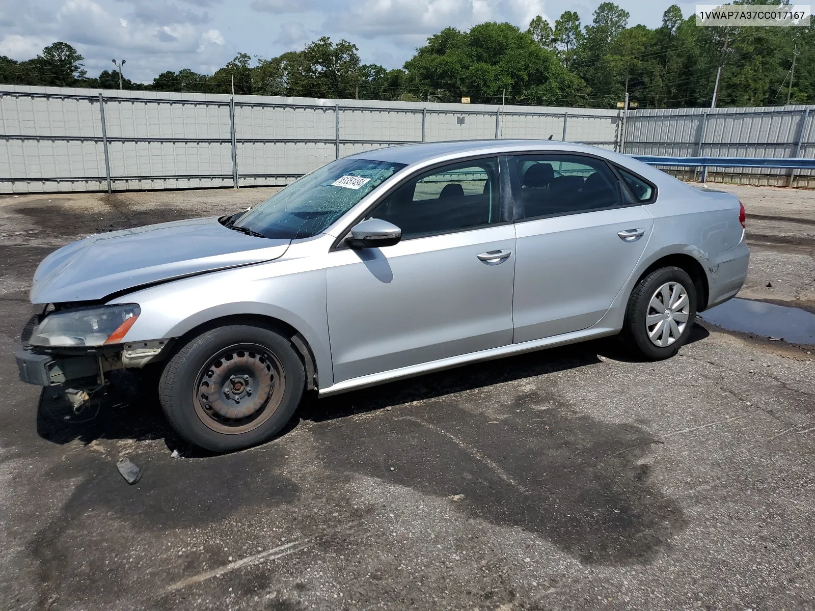 2012 Volkswagen Passat S VIN: 1VWAP7A37CC017167 Lot: 61351494