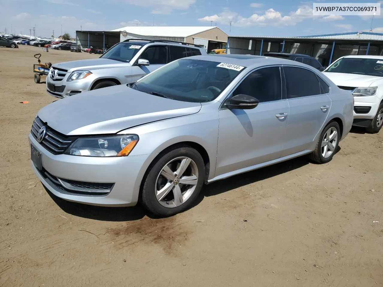 2012 Volkswagen Passat Se VIN: 1VWBP7A37CC069371 Lot: 62746144