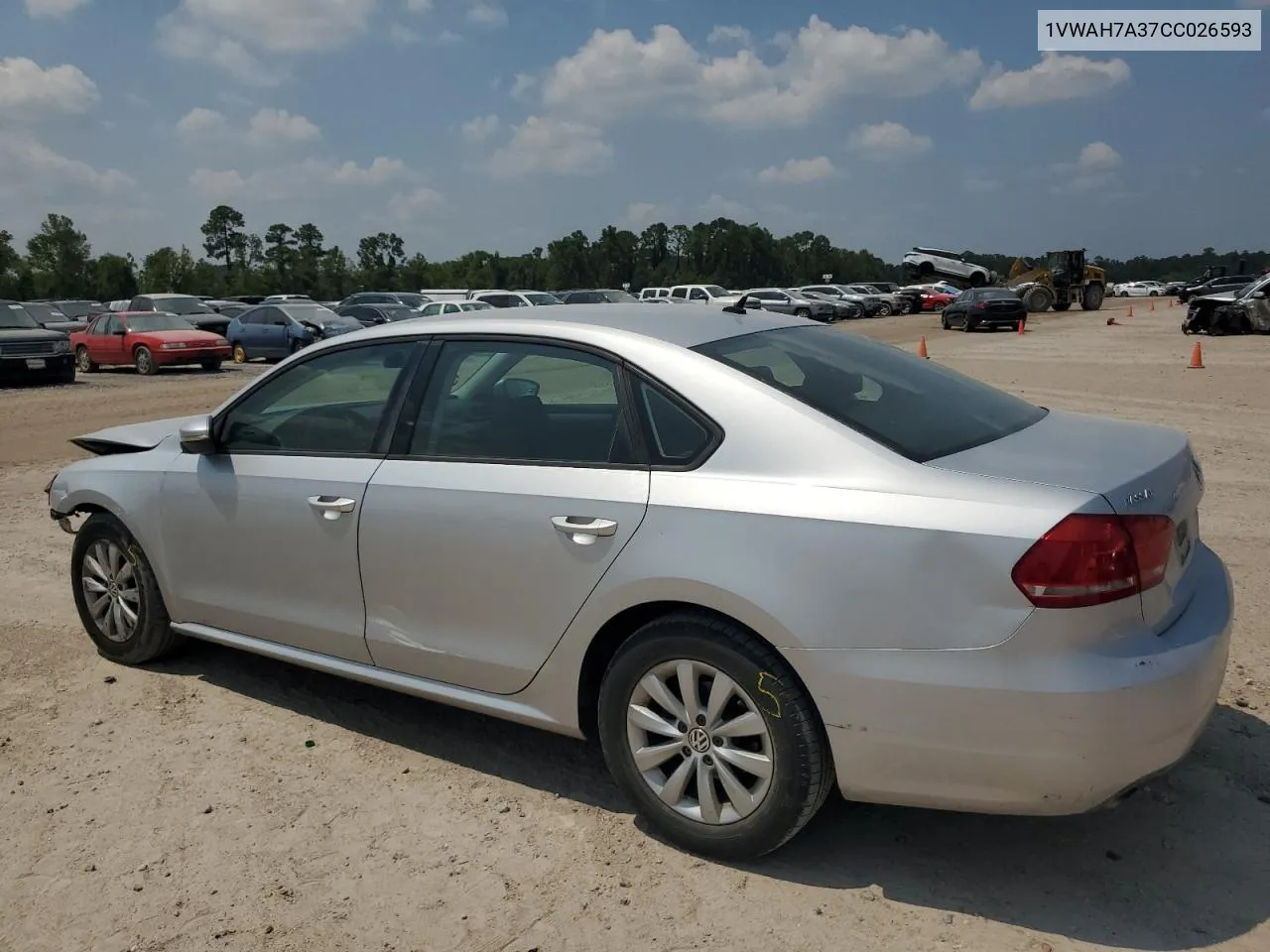 2012 Volkswagen Passat S VIN: 1VWAH7A37CC026593 Lot: 66756594