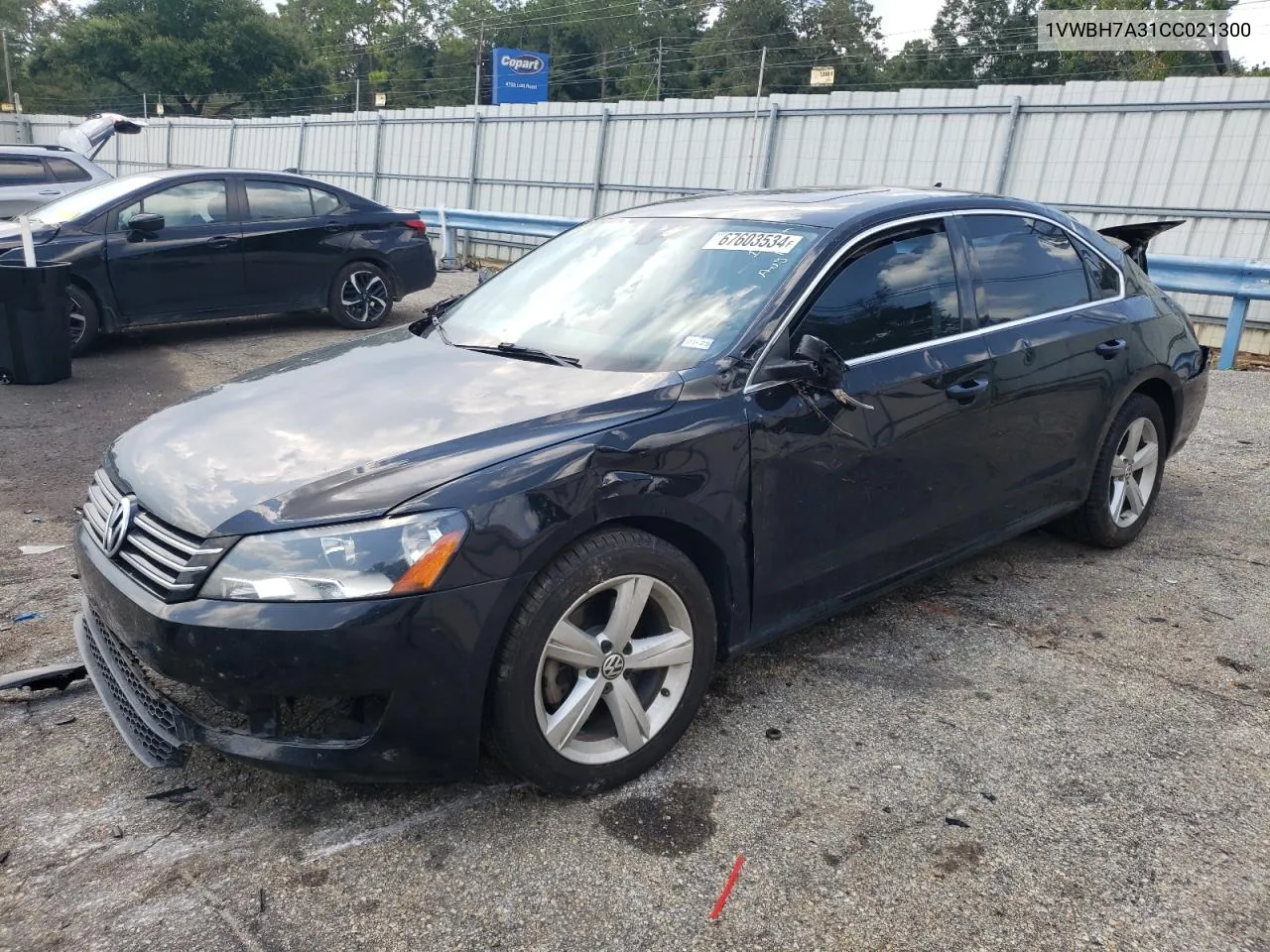 2012 Volkswagen Passat Se VIN: 1VWBH7A31CC021300 Lot: 67603534