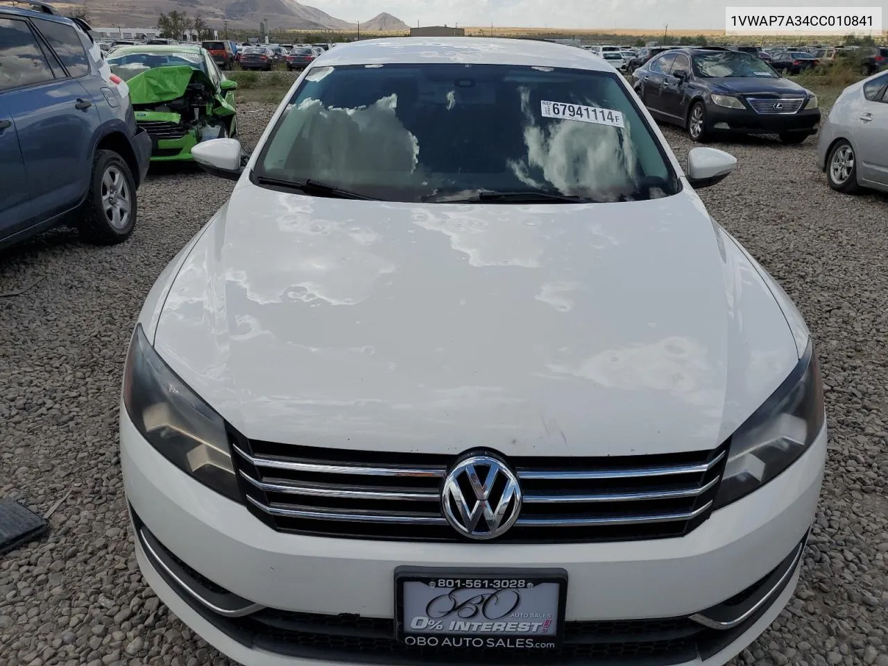 2012 Volkswagen Passat S VIN: 1VWAP7A34CC010841 Lot: 67941114