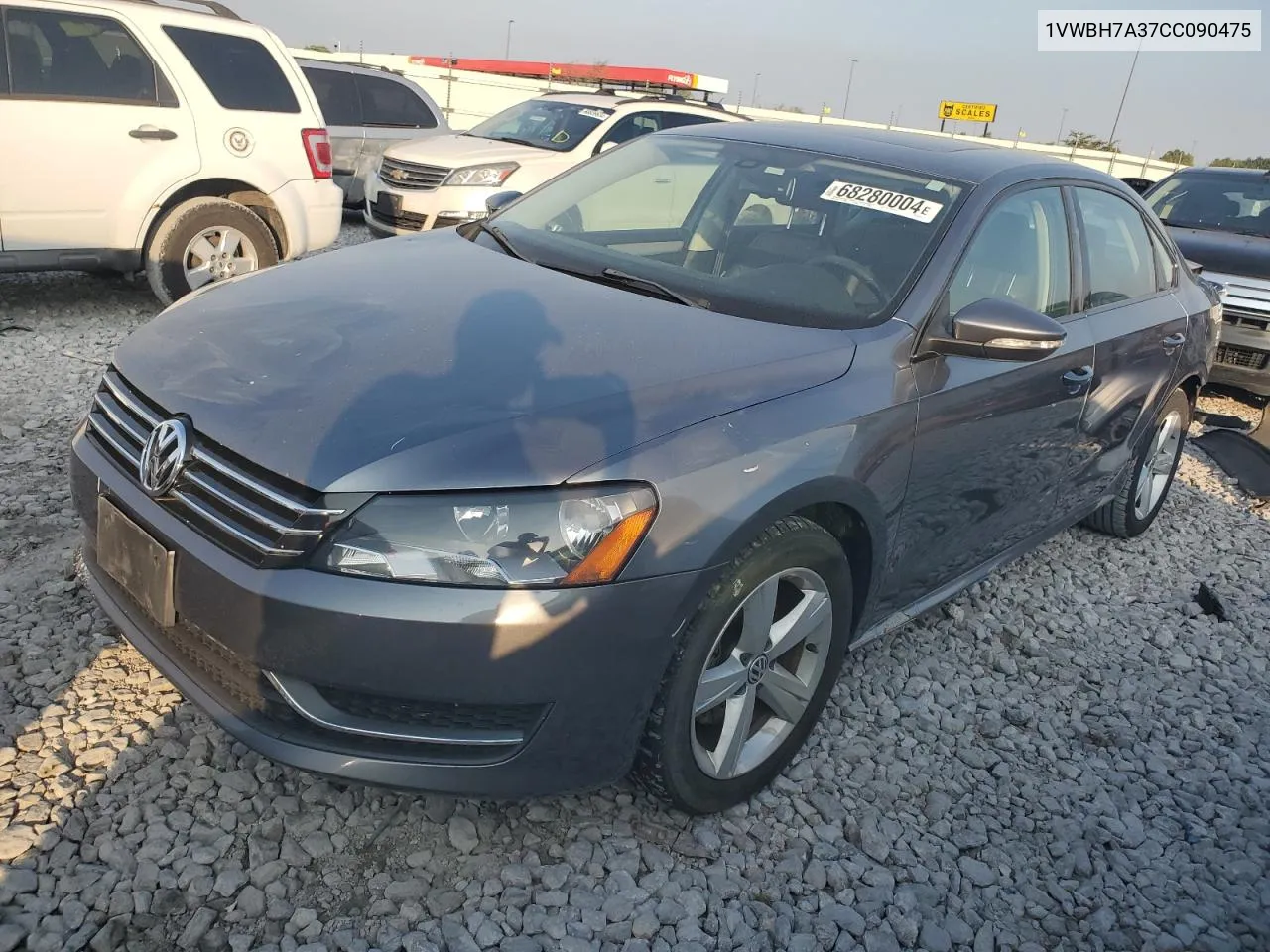 2012 Volkswagen Passat Se VIN: 1VWBH7A37CC090475 Lot: 68280004