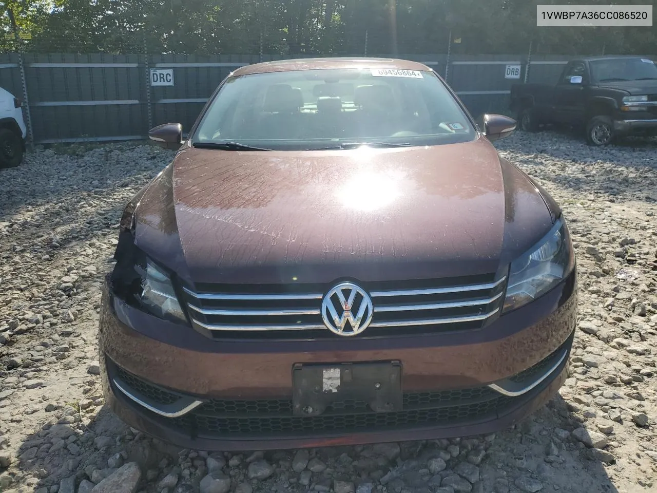 2012 Volkswagen Passat Se VIN: 1VWBP7A36CC086520 Lot: 69456864