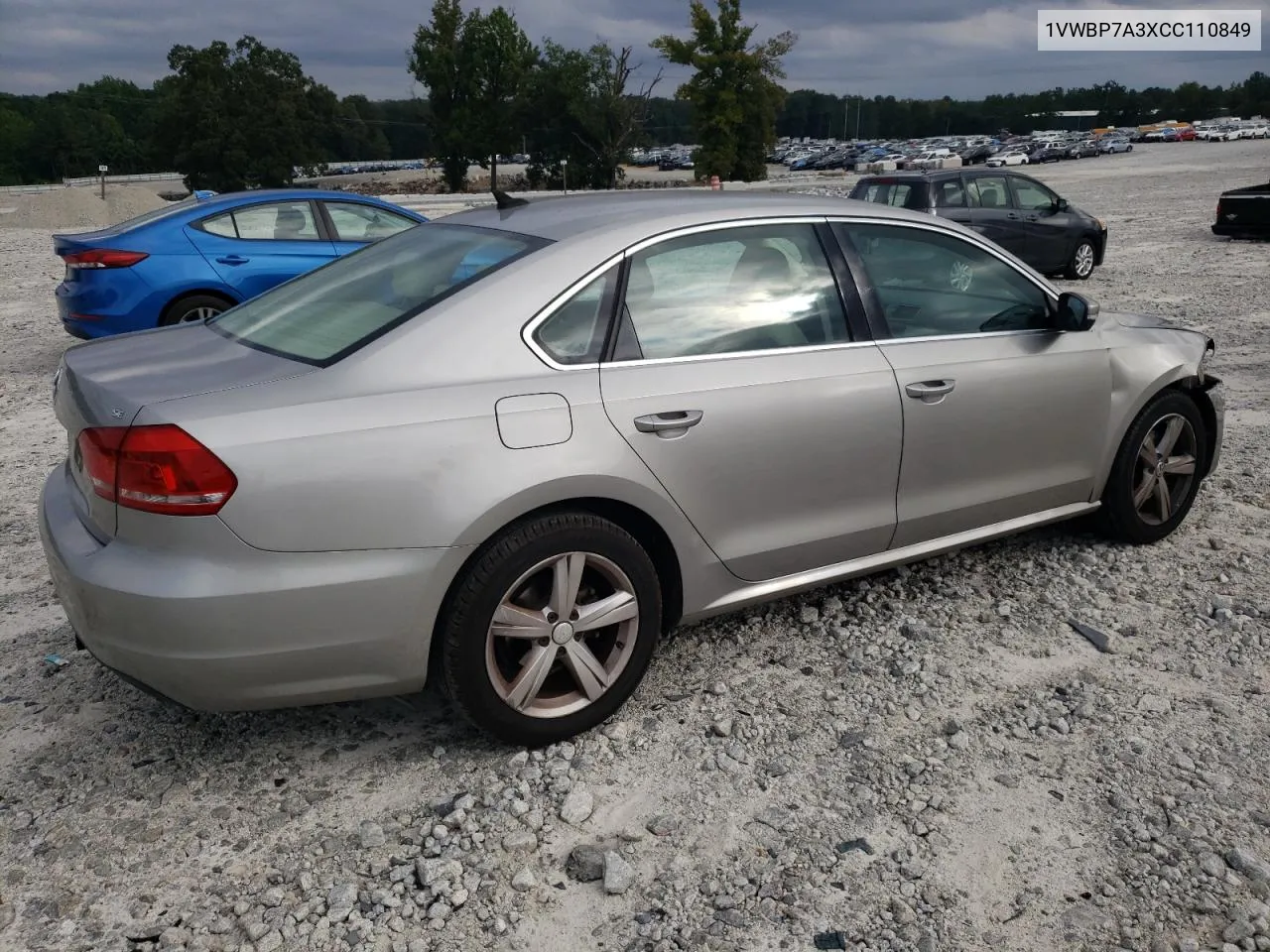 1VWBP7A3XCC110849 2012 Volkswagen Passat Se