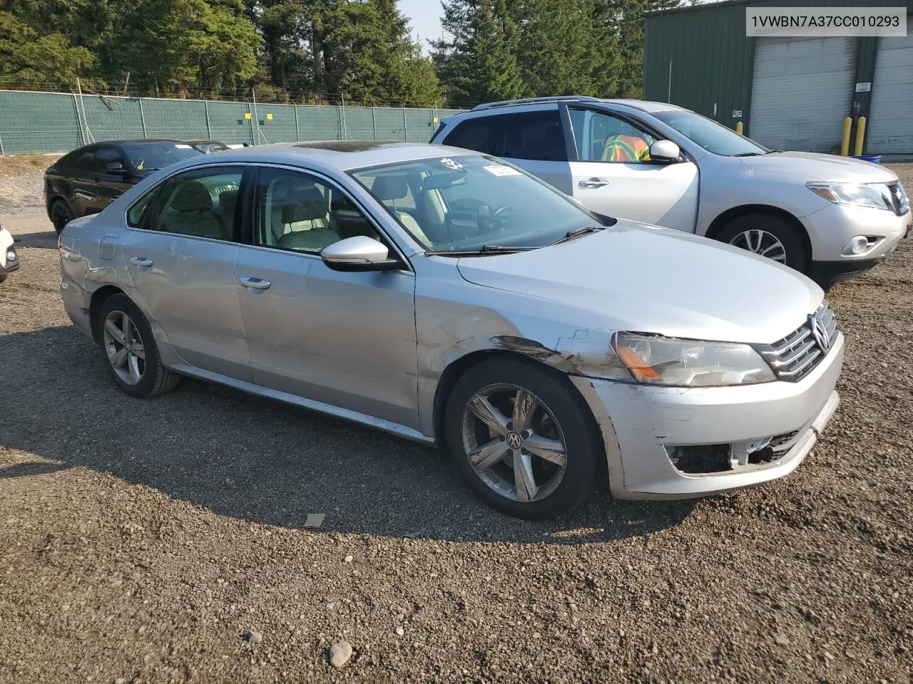 2012 Volkswagen Passat Se VIN: 1VWBN7A37CC010293 Lot: 70376514