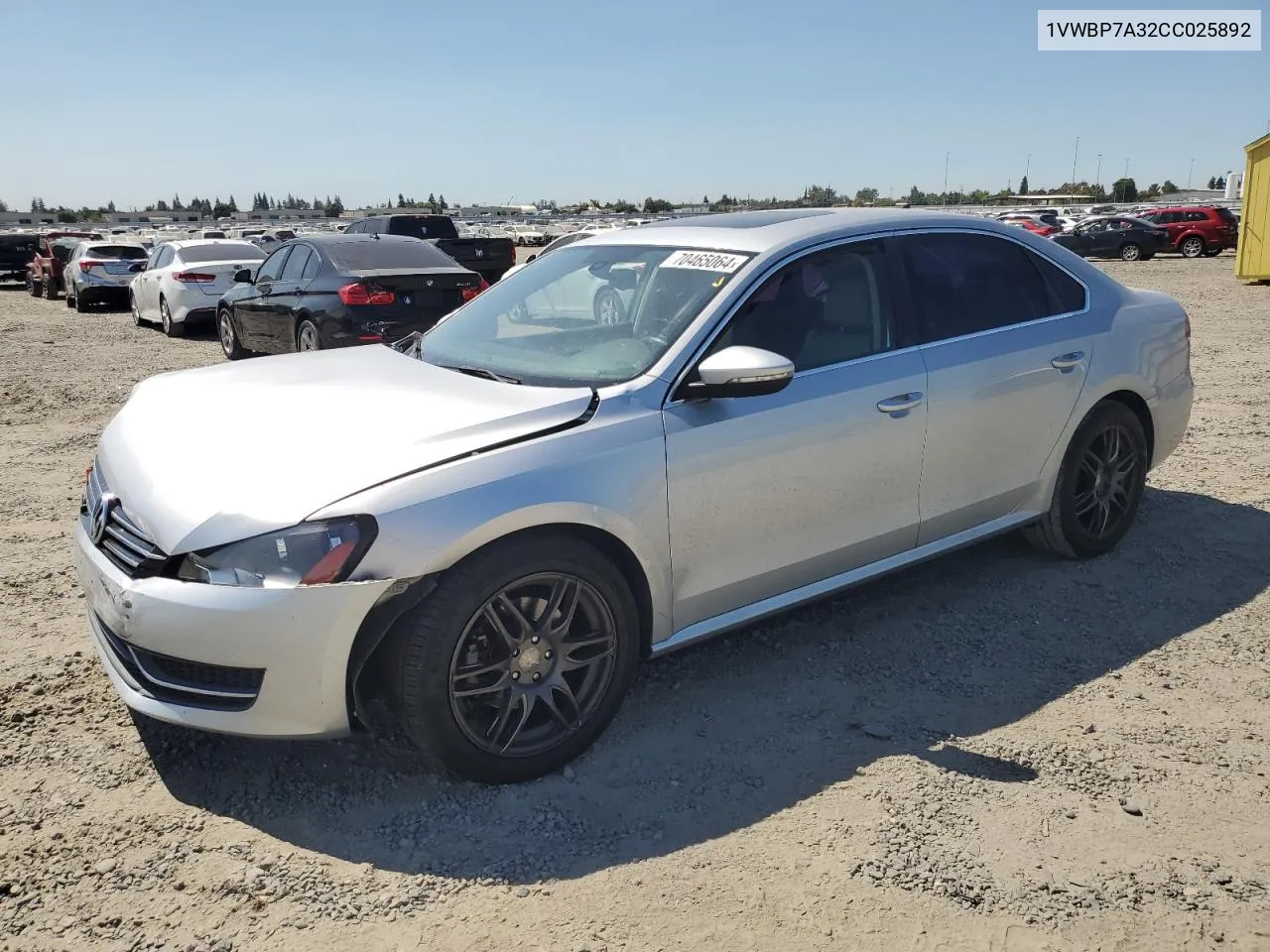 2012 Volkswagen Passat Se VIN: 1VWBP7A32CC025892 Lot: 70465064