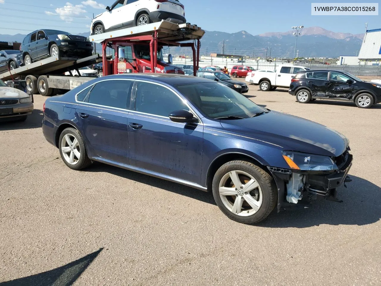 2012 Volkswagen Passat Se VIN: 1VWBP7A38CC015268 Lot: 70623724