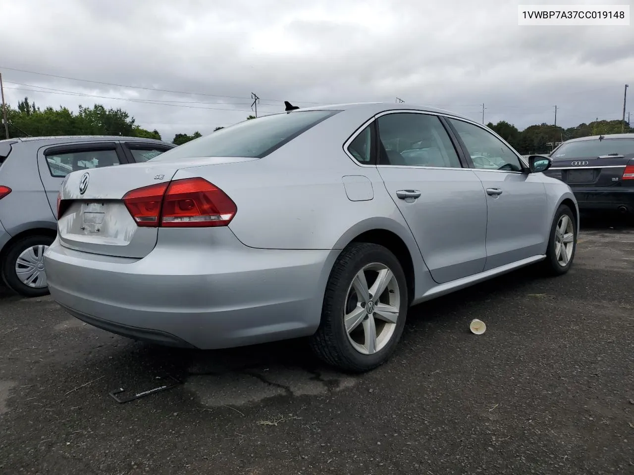 2012 Volkswagen Passat Se VIN: 1VWBP7A37CC019148 Lot: 70767794