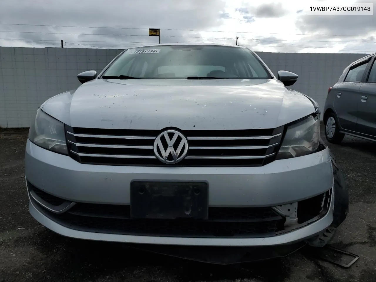 2012 Volkswagen Passat Se VIN: 1VWBP7A37CC019148 Lot: 70767794