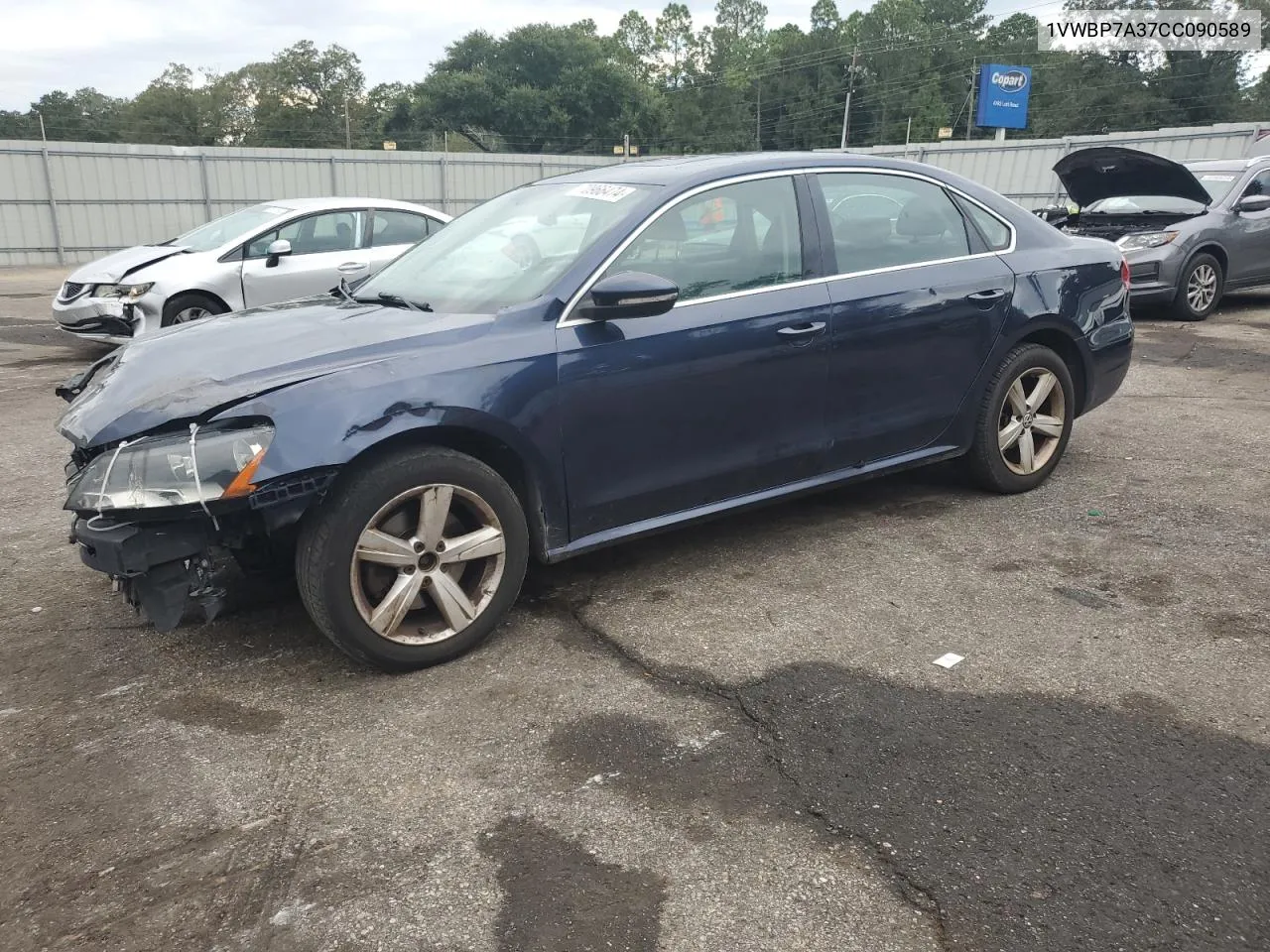 2012 Volkswagen Passat Se VIN: 1VWBP7A37CC090589 Lot: 70966474