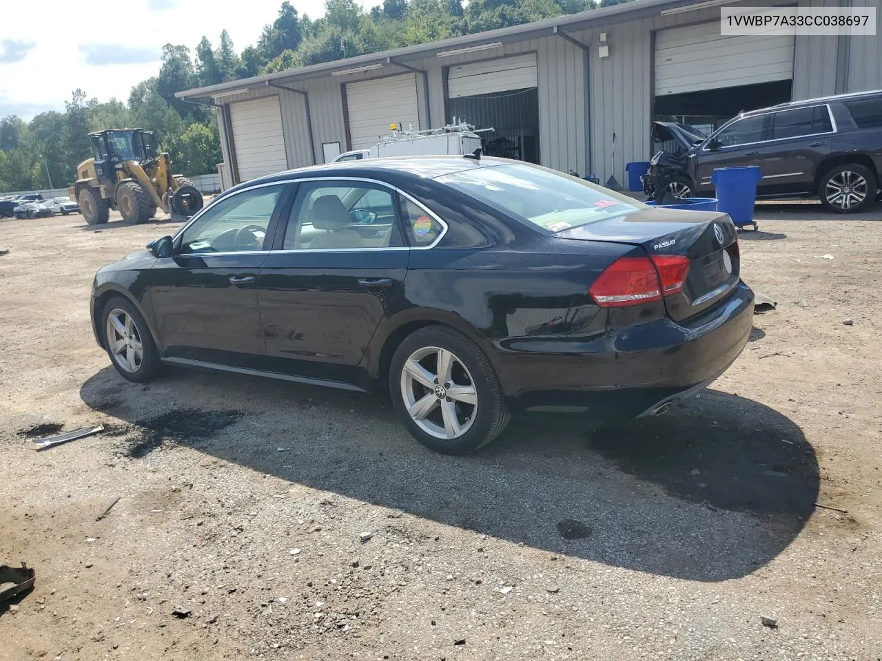 1VWBP7A33CC038697 2012 Volkswagen Passat Se