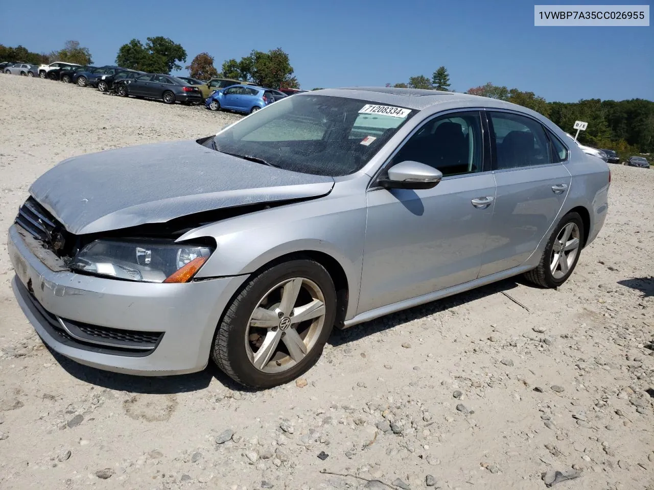 2012 Volkswagen Passat Se VIN: 1VWBP7A35CC026955 Lot: 71208334