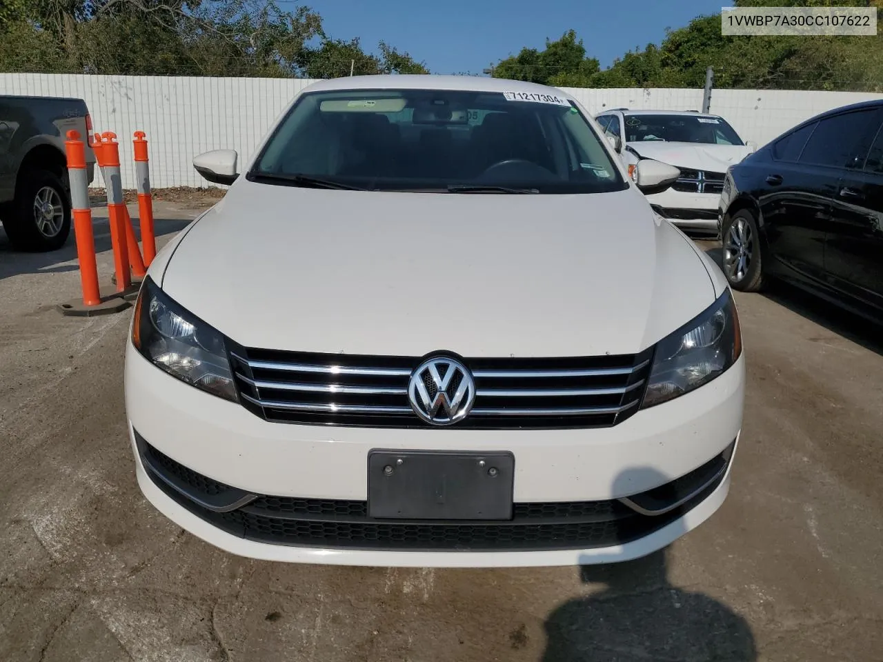 2012 Volkswagen Passat Se VIN: 1VWBP7A30CC107622 Lot: 71217304