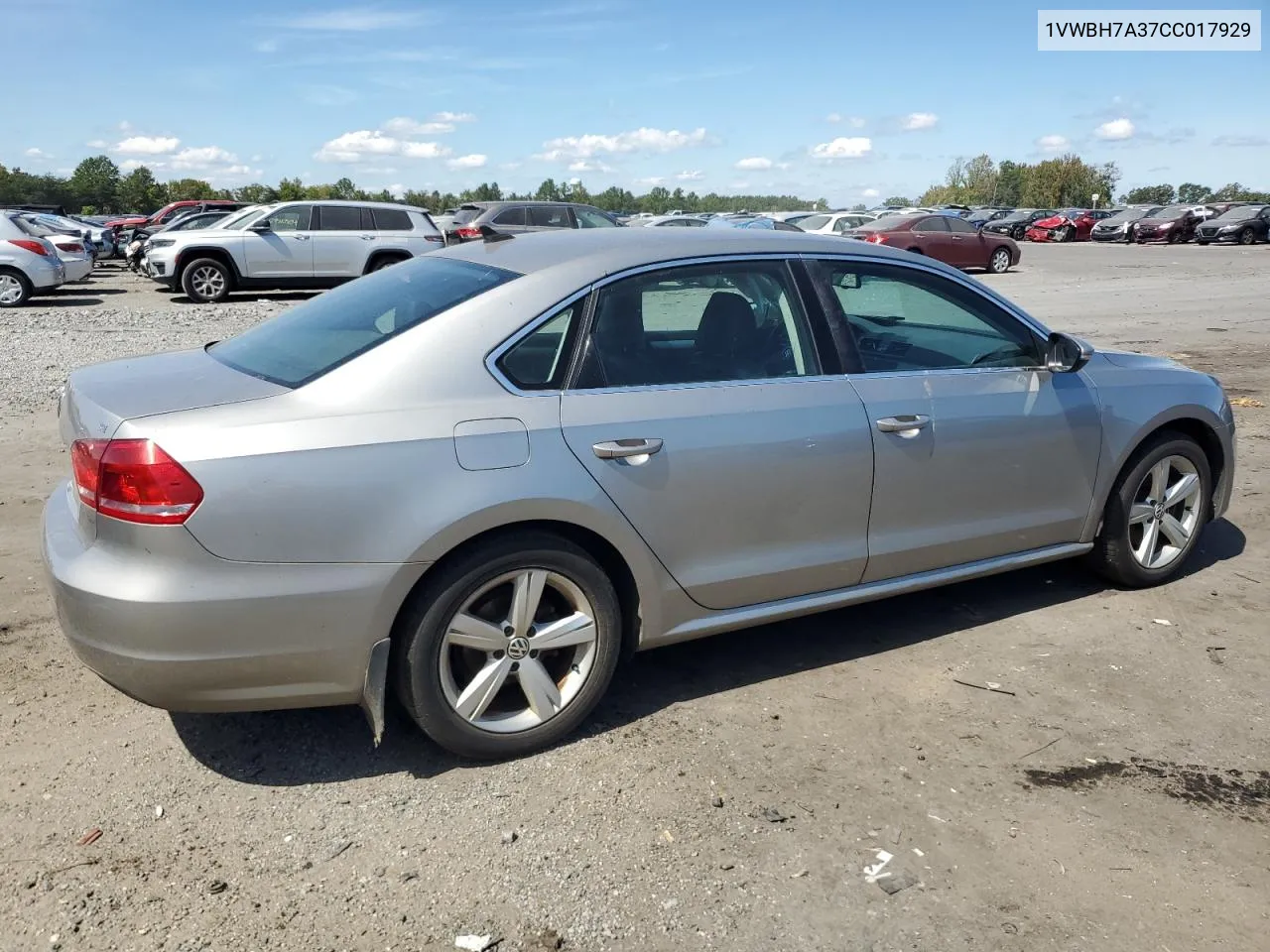 2012 Volkswagen Passat Se VIN: 1VWBH7A37CC017929 Lot: 71412614