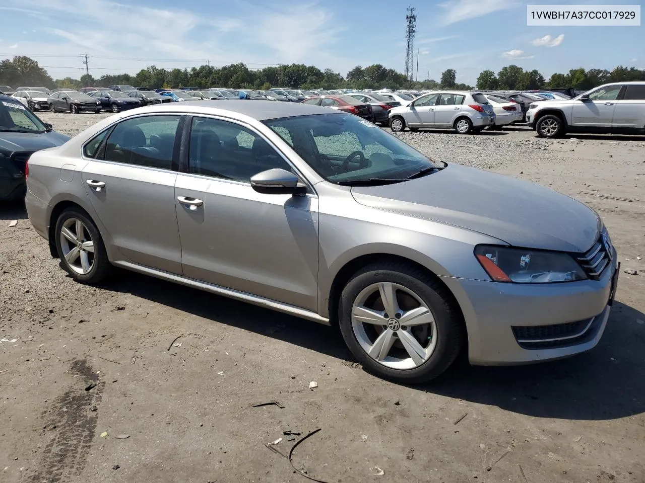 2012 Volkswagen Passat Se VIN: 1VWBH7A37CC017929 Lot: 71412614