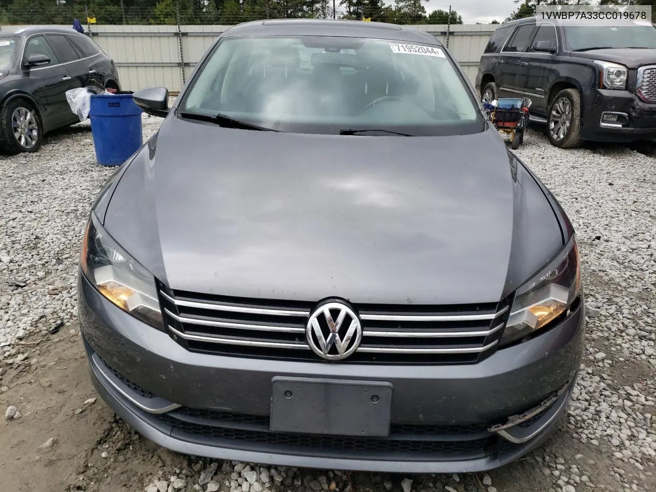 2012 Volkswagen Passat Se VIN: 1VWBP7A33CC019678 Lot: 71952044