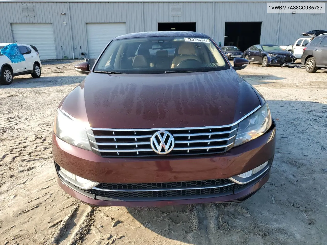 2012 Volkswagen Passat Se VIN: 1VWBM7A38CC086737 Lot: 72578654