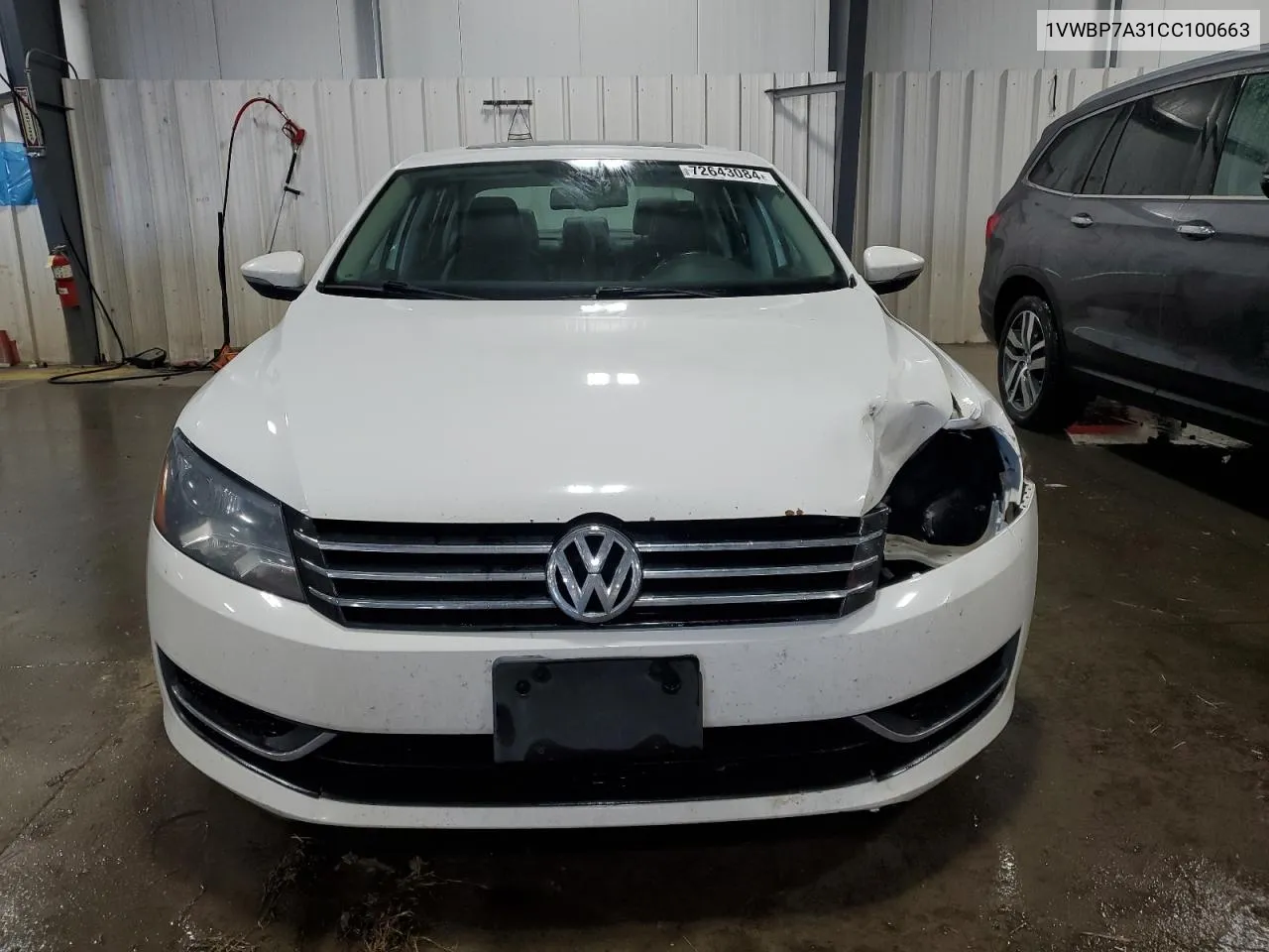 2012 Volkswagen Passat Se VIN: 1VWBP7A31CC100663 Lot: 72643084