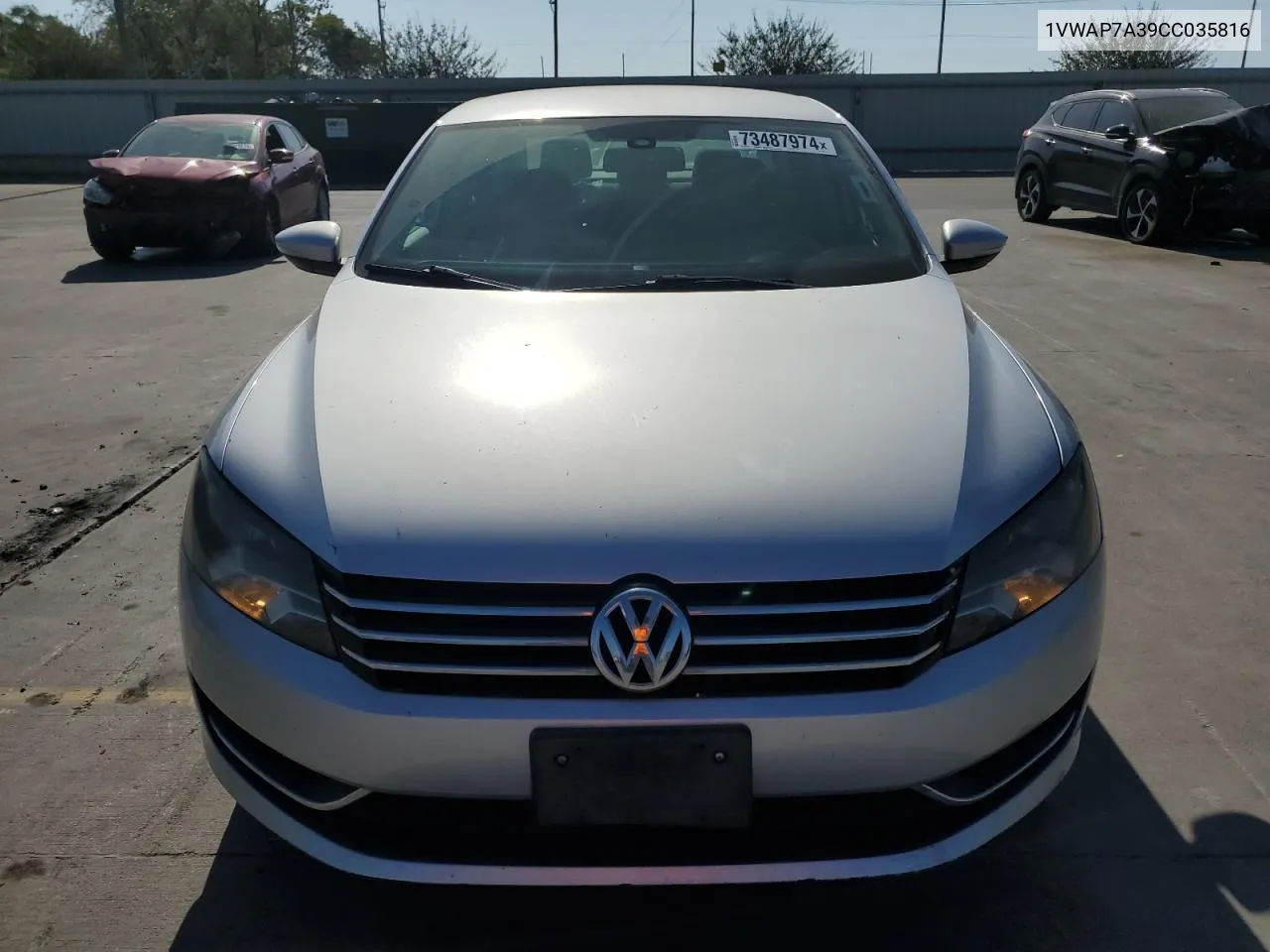 2012 Volkswagen Passat S VIN: 1VWAP7A39CC035816 Lot: 73487974