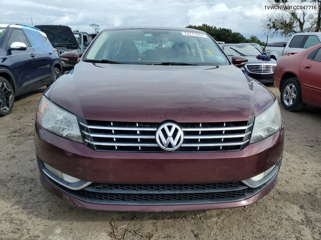 2012 Volkswagen Passat Sel VIN: 1VWCN7A31CC047716 Lot: 73771374