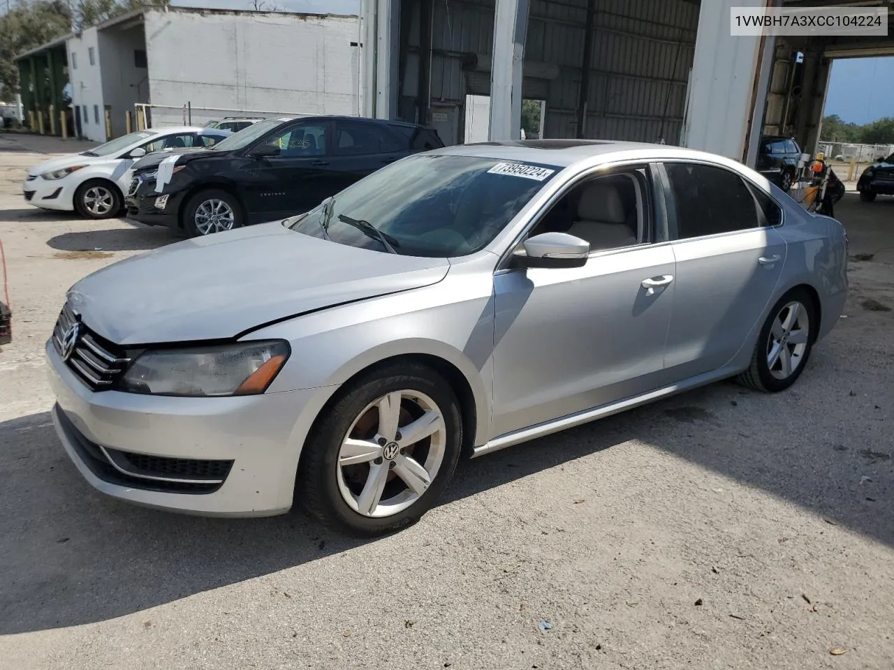 2012 Volkswagen Passat Se VIN: 1VWBH7A3XCC104224 Lot: 73950224