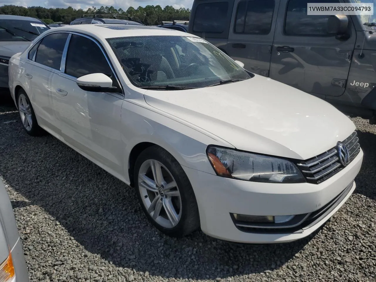 2012 Volkswagen Passat Se VIN: 1VWBM7A33CC094793 Lot: 74073724